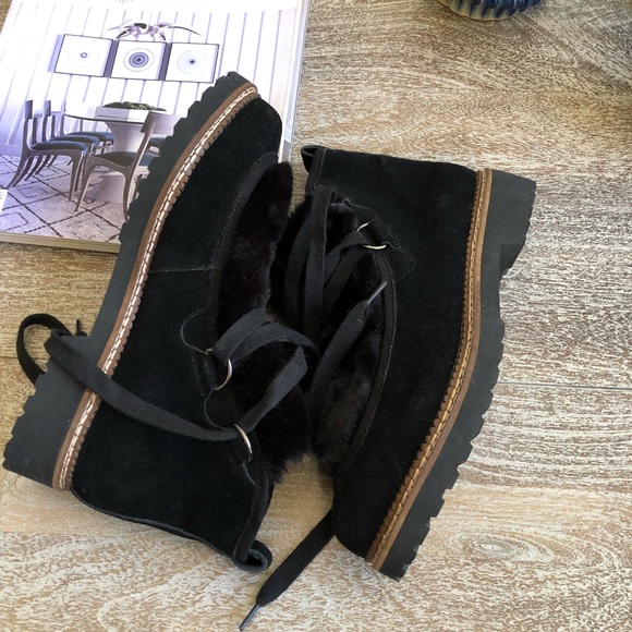 Franco Sarto Highland Faux Fur Trimmed Ankle Boot - Picture 3 of 4